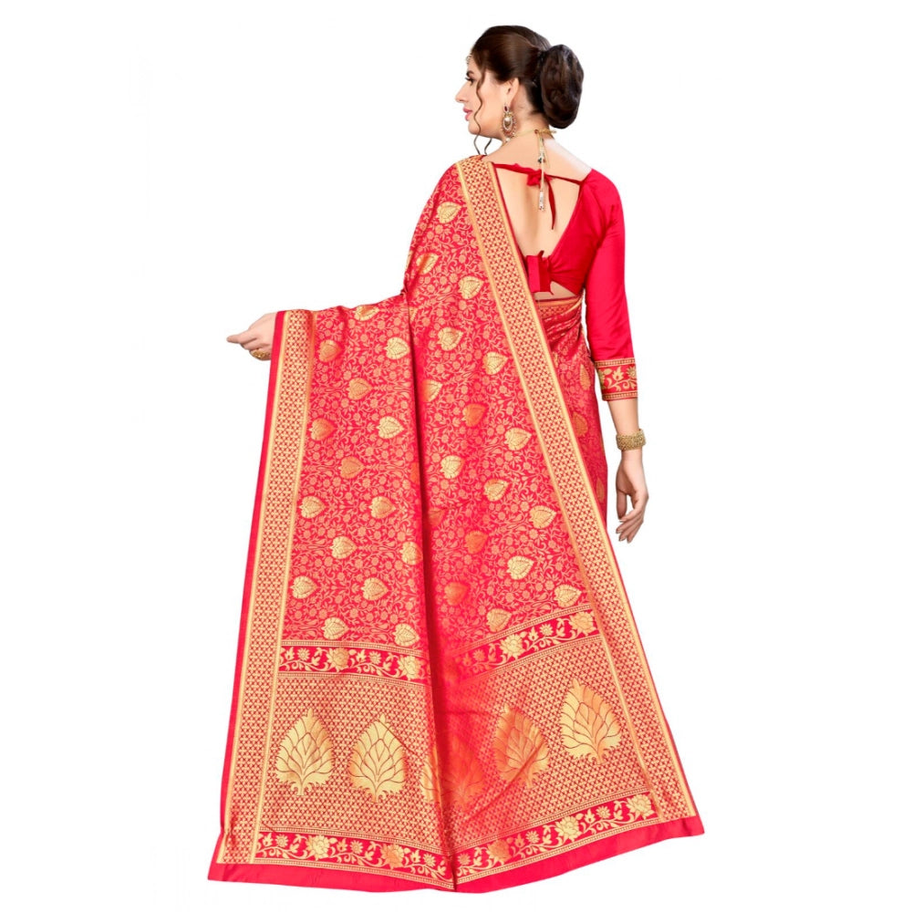 Women's Banarasi Silk Saree — Red · 039E