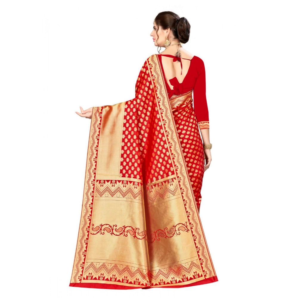 Women's Banarasi Silk Saree — Red · 044C