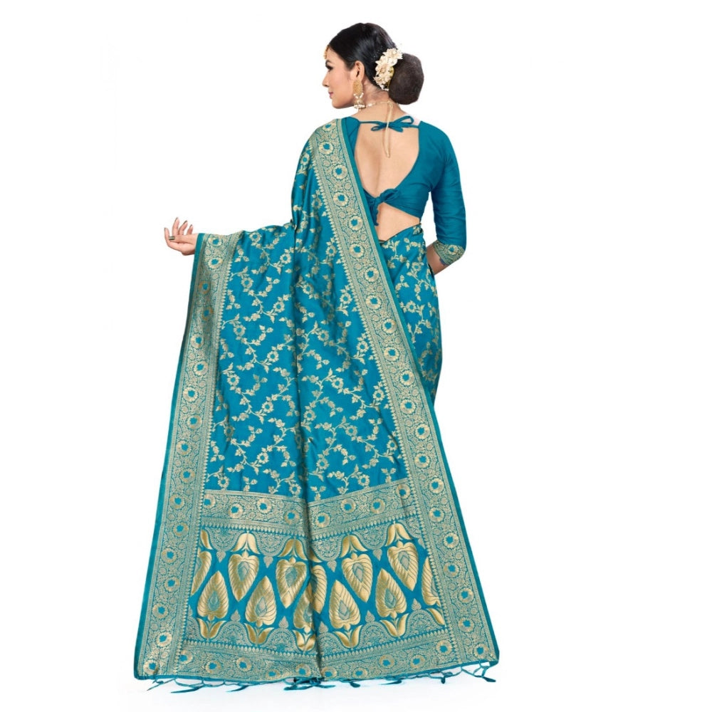 Women's Banarasi Silk Saree — Sky Blue · 084E