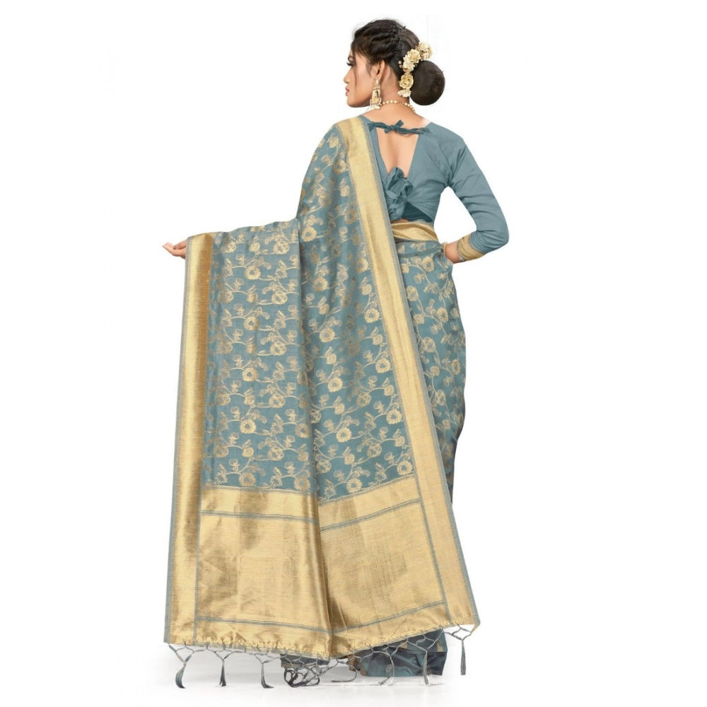 Women's Banarasi Saree — Grey