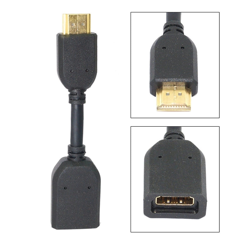 Male To Female HDMI Cables 0.1 — Black