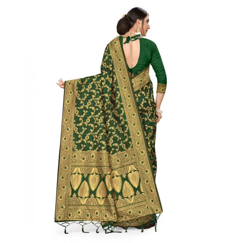 Women's Banarasi Silk Saree — Green · 084G