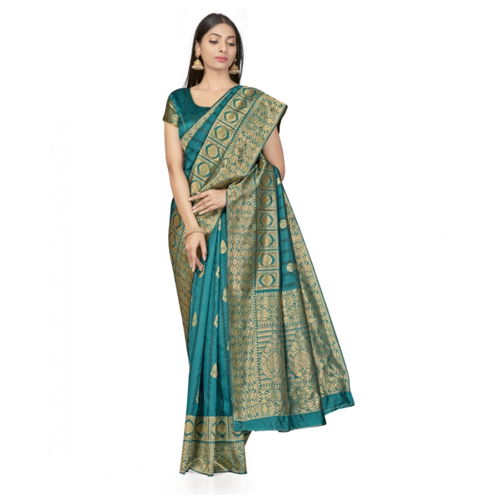 Women's Banarasi Silk Saree — Peach · 550A