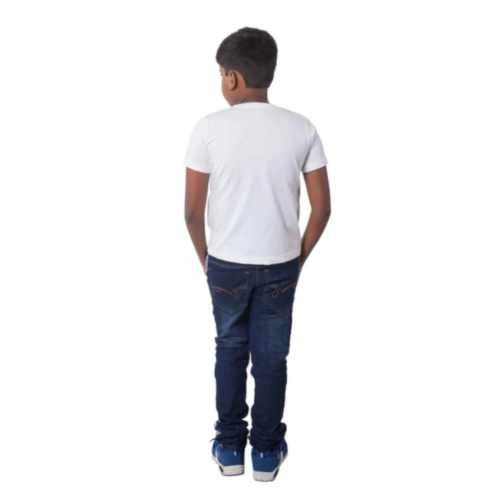 Boys Cotton Will Be Cool Half Sleeve Tshirt — White