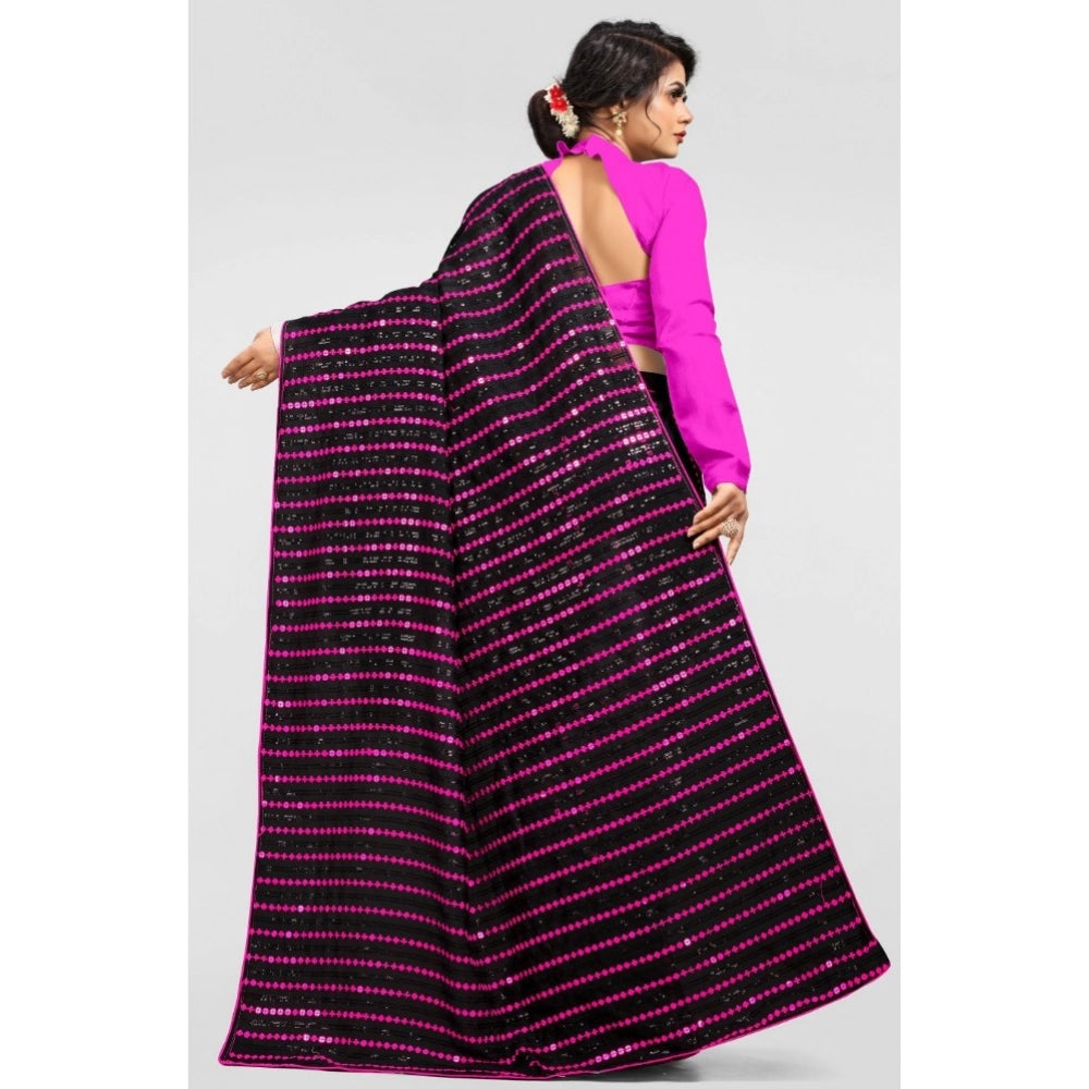 Women's Vichitra Saree — Pink · Pink