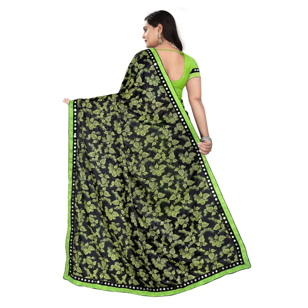 Women's Lycra Blend Saree — Pista