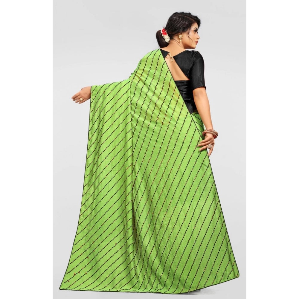 Women's Vichitra Saree — Lightgreen