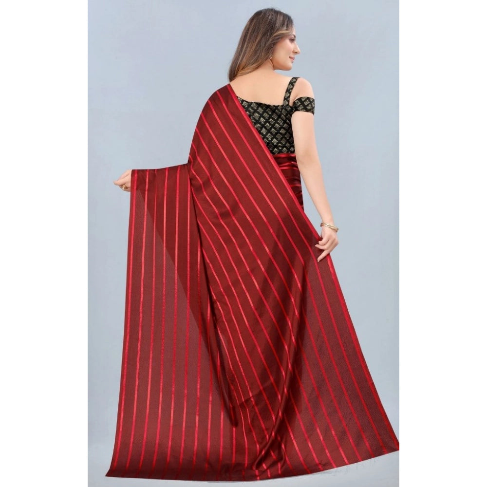 Women's Satin Silk Saree — Red · _Red