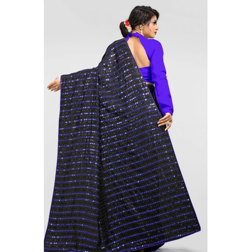 Women's Vichitra Saree — Blue