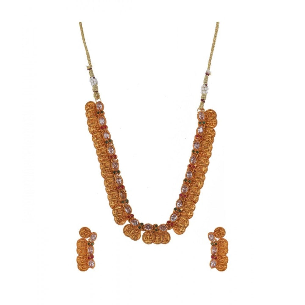 Women's Elegent Laxmi Coin Shape Jewellery Chowker Set — W