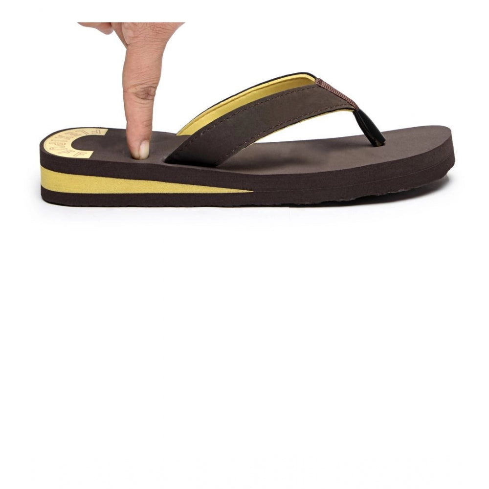 Unisex Rubber Orthopedic Doctor Slipper And Flip Flops — Brown