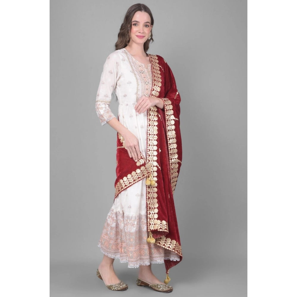Women's Velvet Gotta Patti Dupatta · 0961