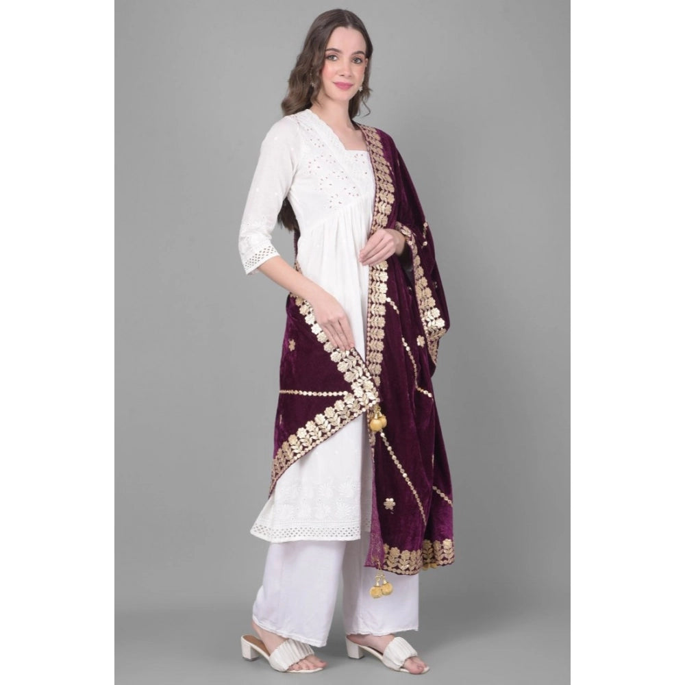 Women's Velvet Gotta Patti Dupatta · 0956