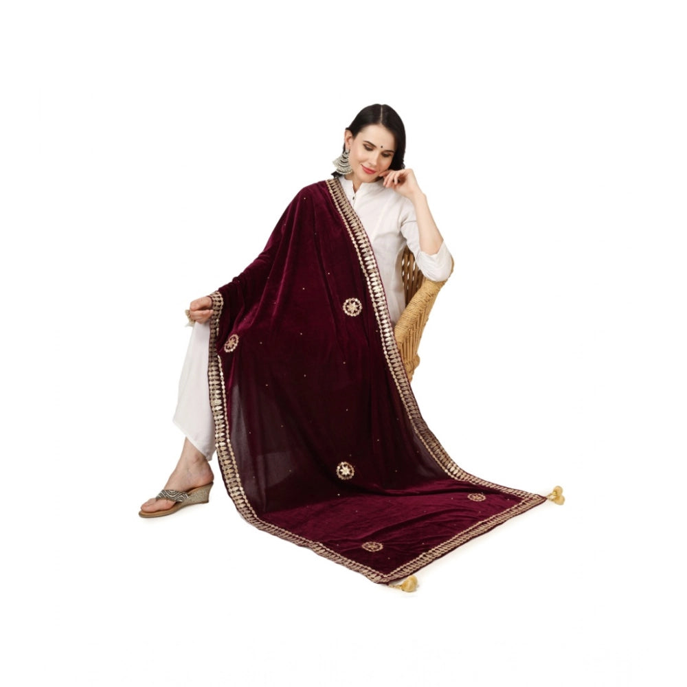 Women's Velvet Gotta Patti Dupatta · 0763