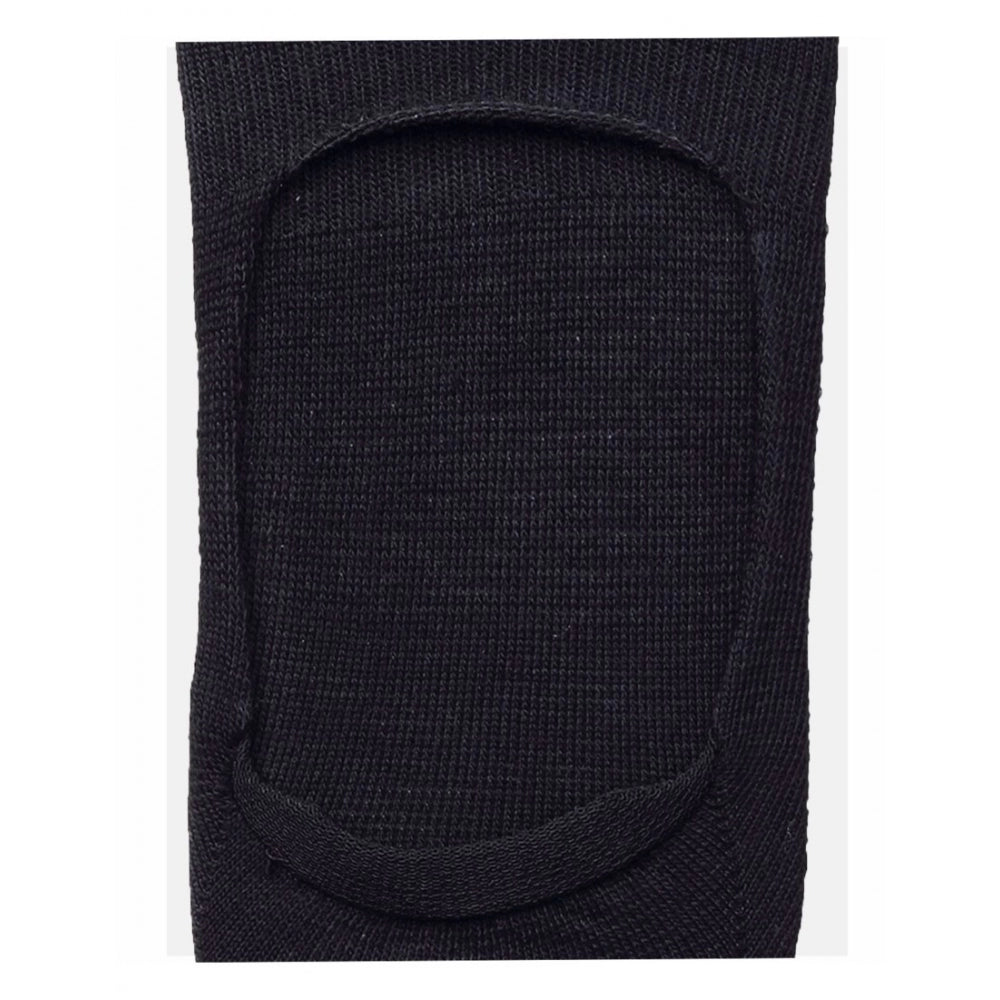 5 Pairs Unisex Casual Cotton Blended Solid No-Show Socks — Black