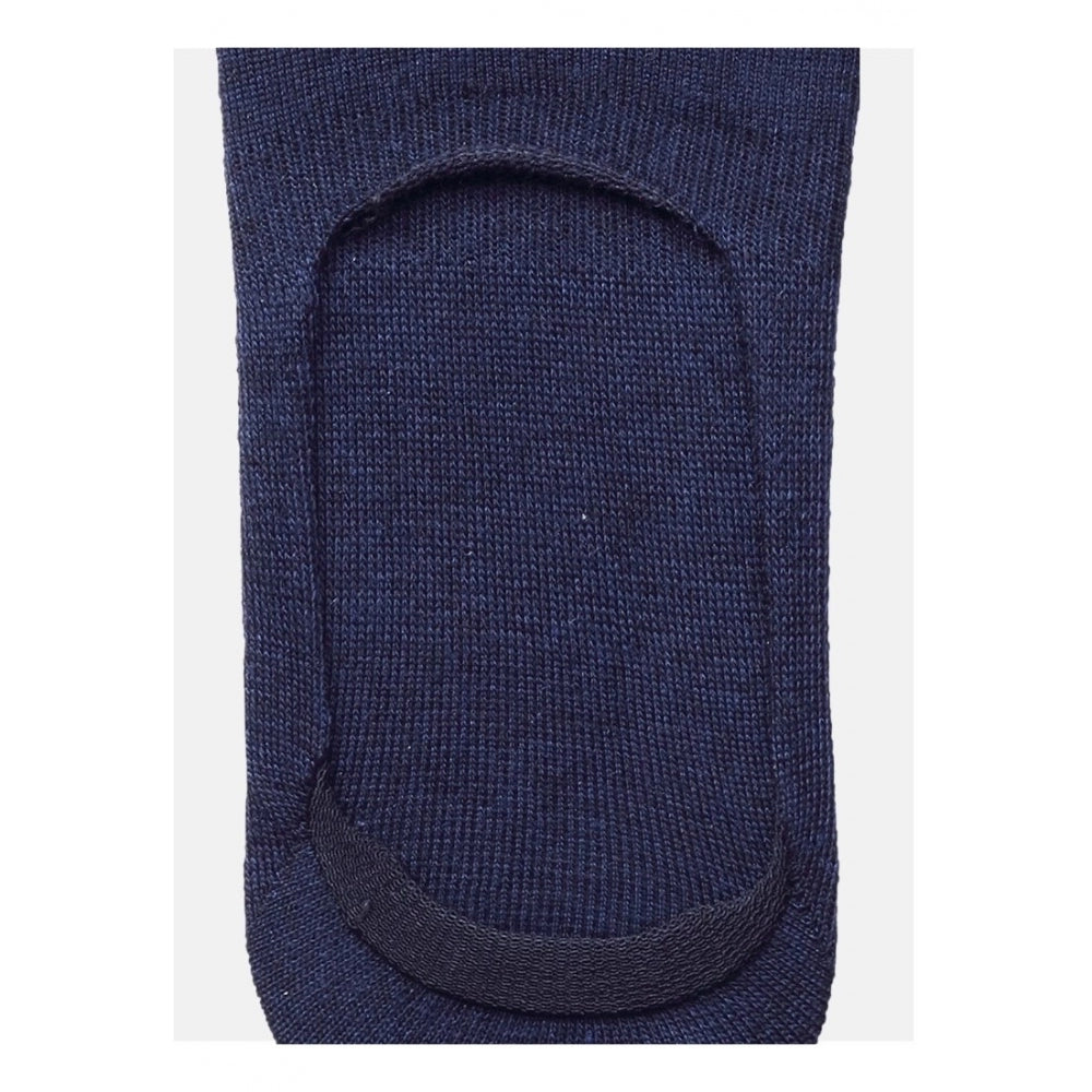 5 Pairs Unisex Casual Cotton Blended Solid No-Show Socks — Navy