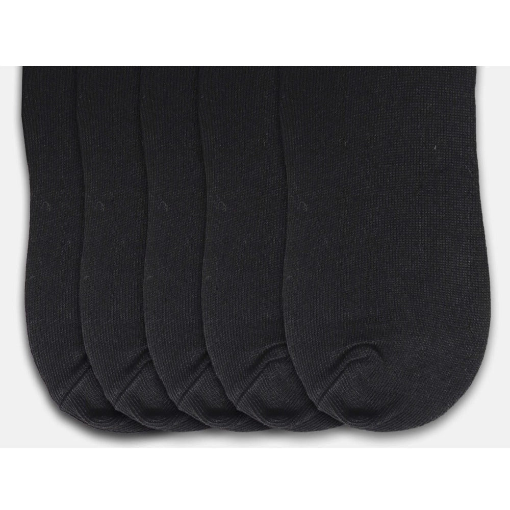 5 Pairs Unisex Casual Cotton Blended Solid Ankle Length — Black
