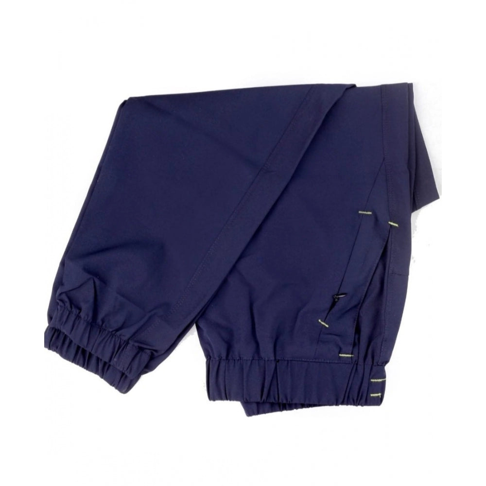 Men's Polyster Solid Track Pant-Lower — Navy Blue