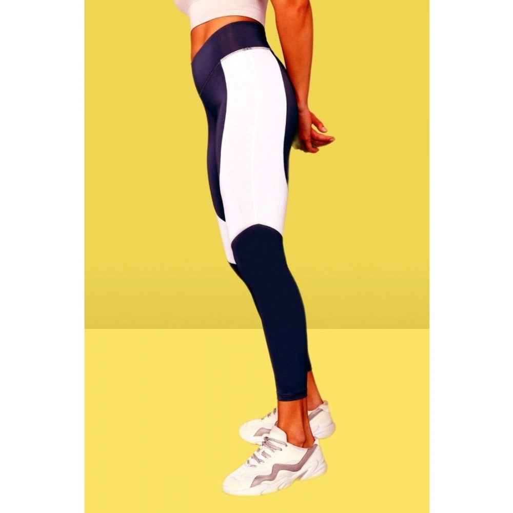 Women's Polyster Solid Sport Leggings — Purple