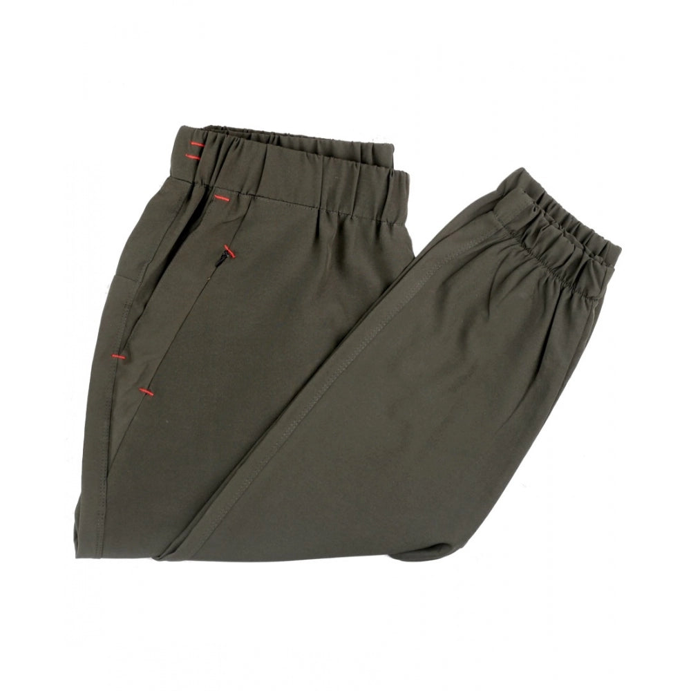 Men's Polyster Solid Track Pant-Lower — Dark Green