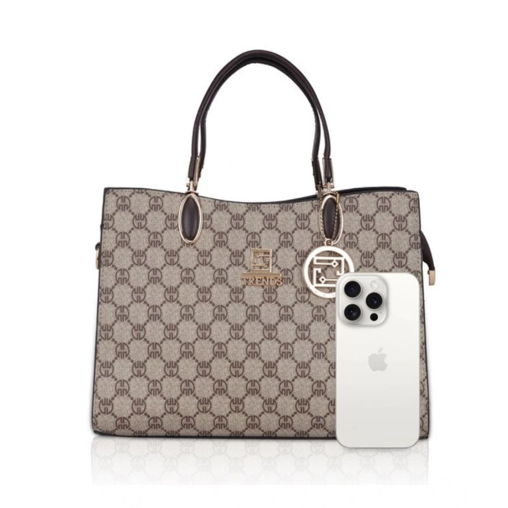 Women's Faux Leather Printed Handbag — Co · ffee