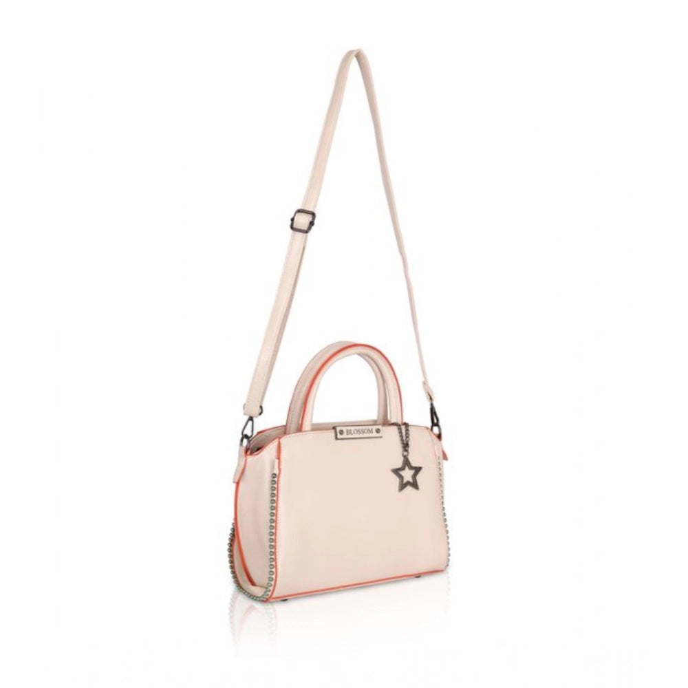 Women's Faux Leather Metal Beads Handbag · Pink