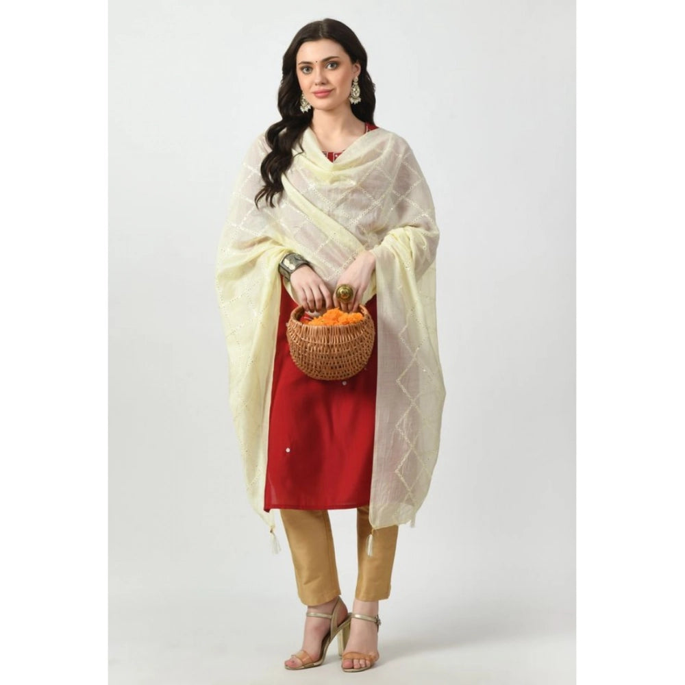 Women's Chanderi Self Design Dupatta · 1058