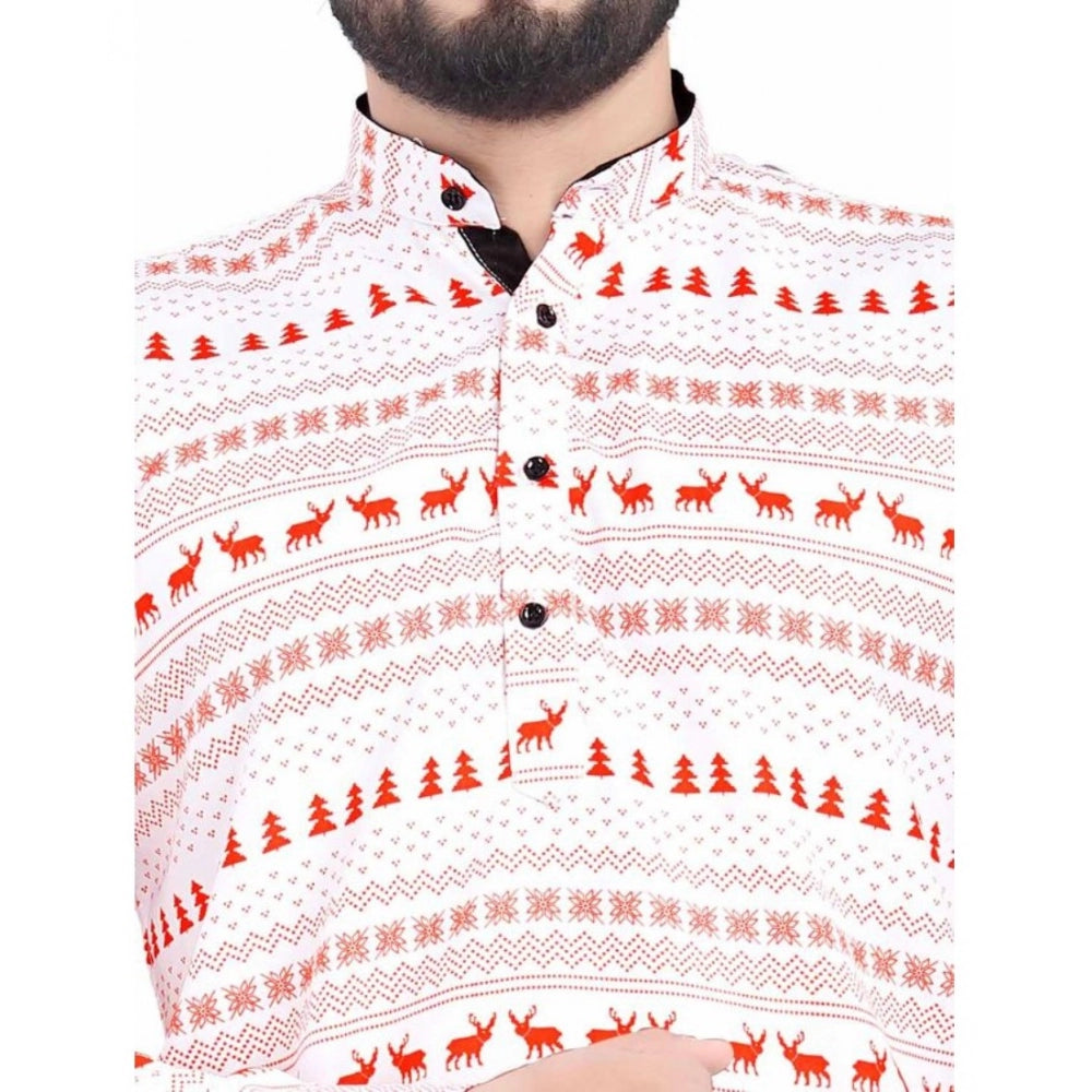 Men's Cotton Blended Printed Full Sleeve Shortkurta · 14_L