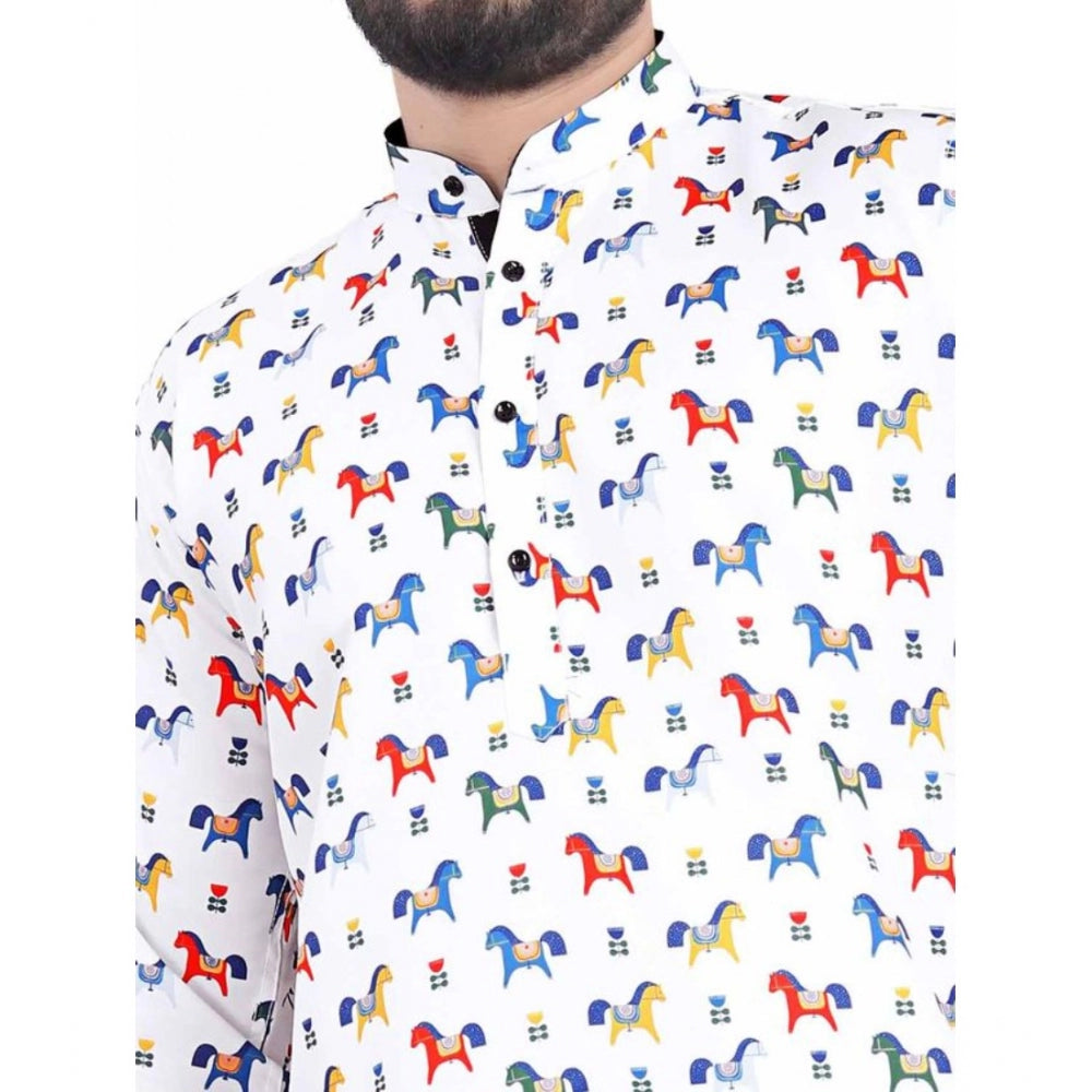 Men's Cotton Blended Printed Full Sleeve Shortkurta · _9_L