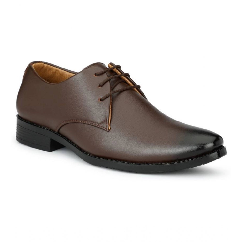 Men's Faux Leather Formal Shoes — Brown · dy_6