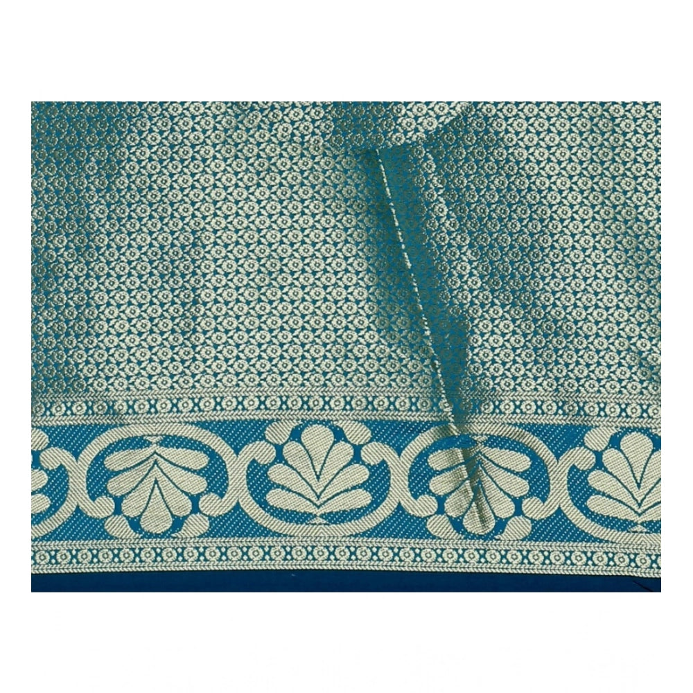 Women's Jacquard Woven Saree — Dark Blue
