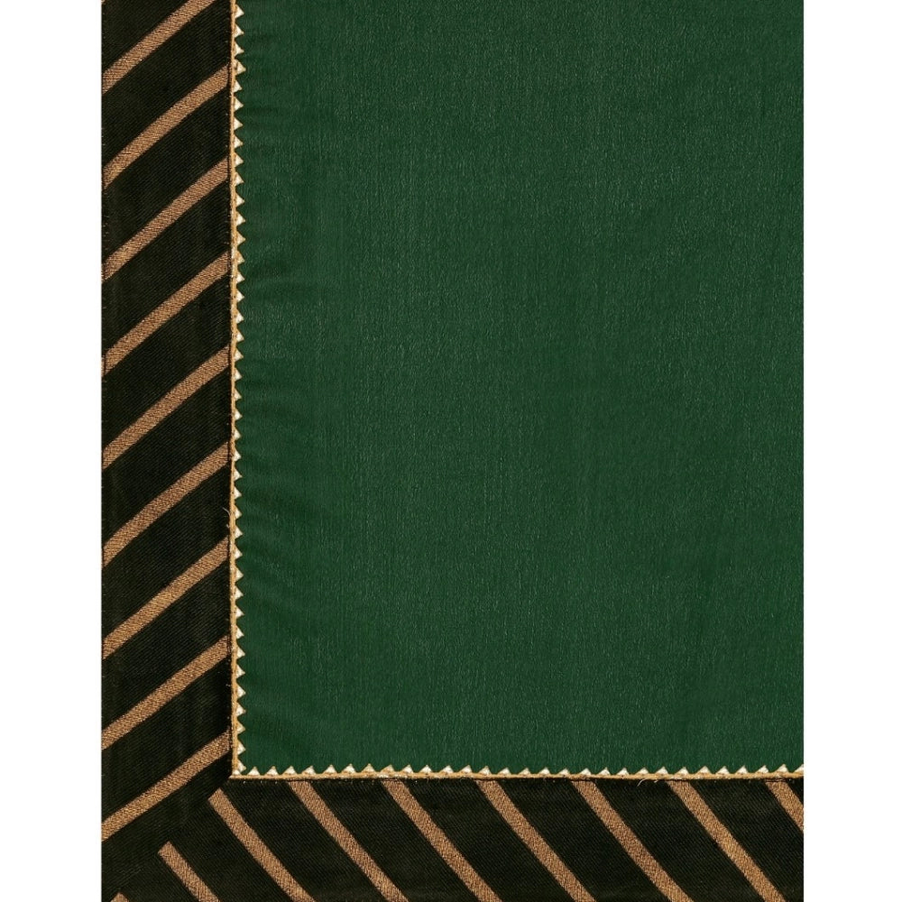 Women's Chiffon Self Design Saree — Green