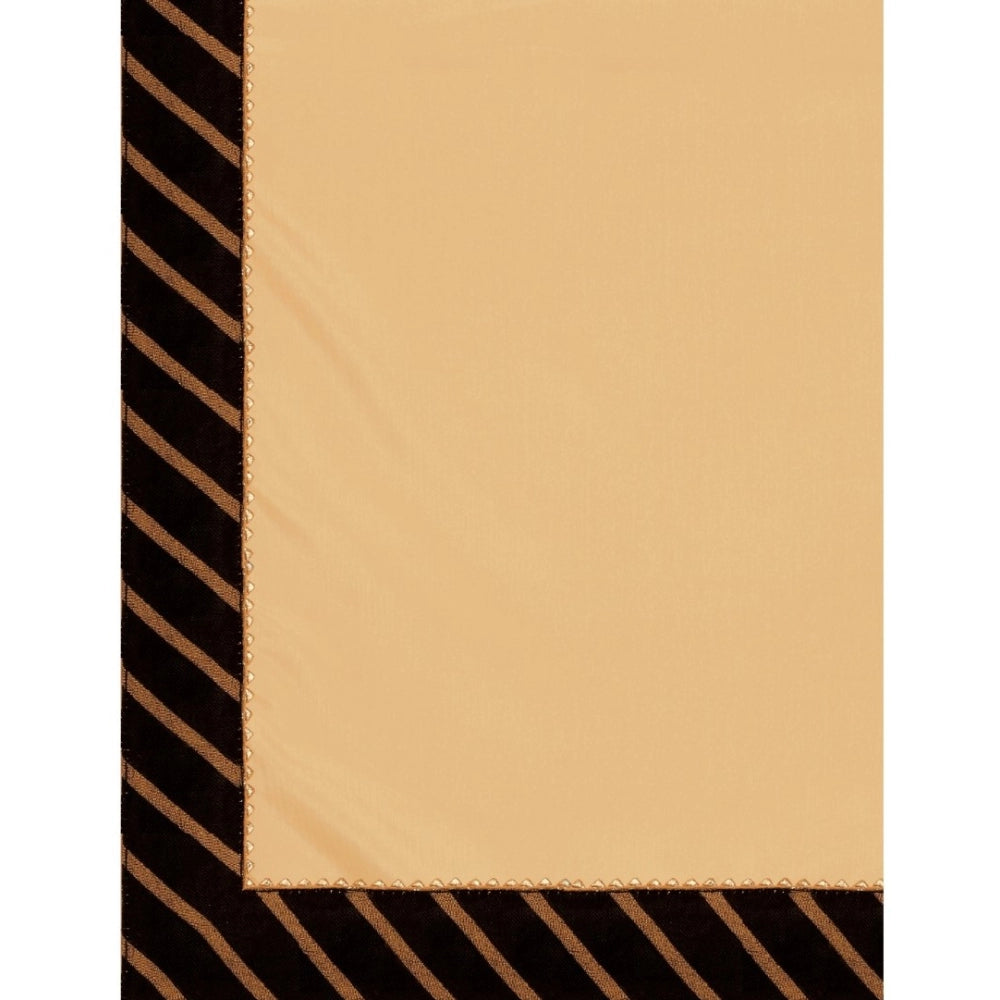 Women's Chiffon Self Design Saree — Yellow