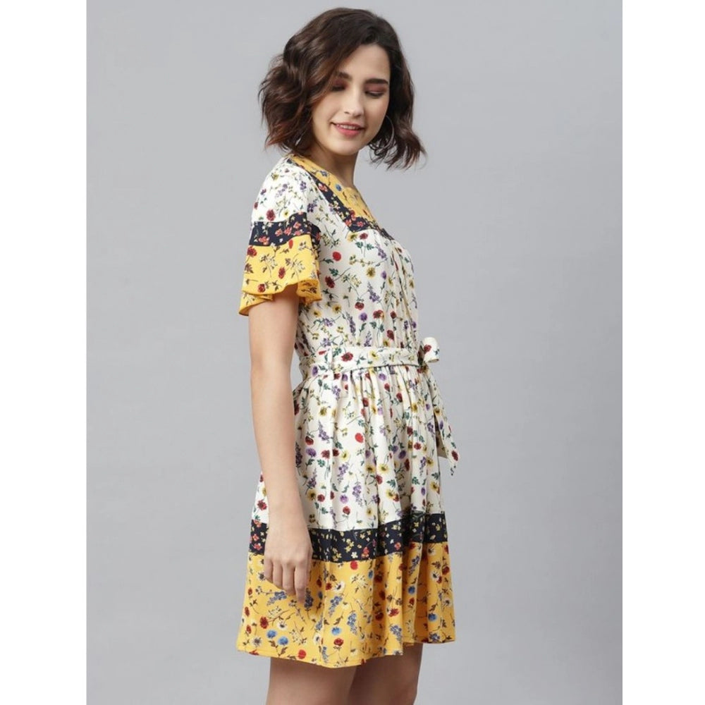 Women's Floral Flutter Above Knee Dress