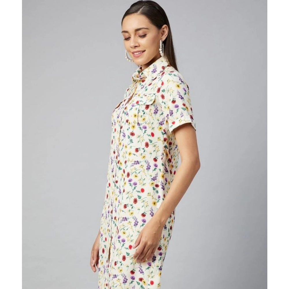 Women's Floral Short Sleeve Above Knee Dress