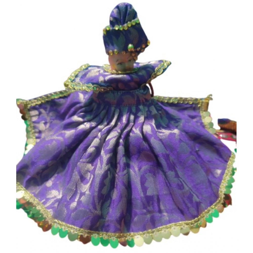 Laddu Gopal Silk Dress Size: 0 To 6 — Blue