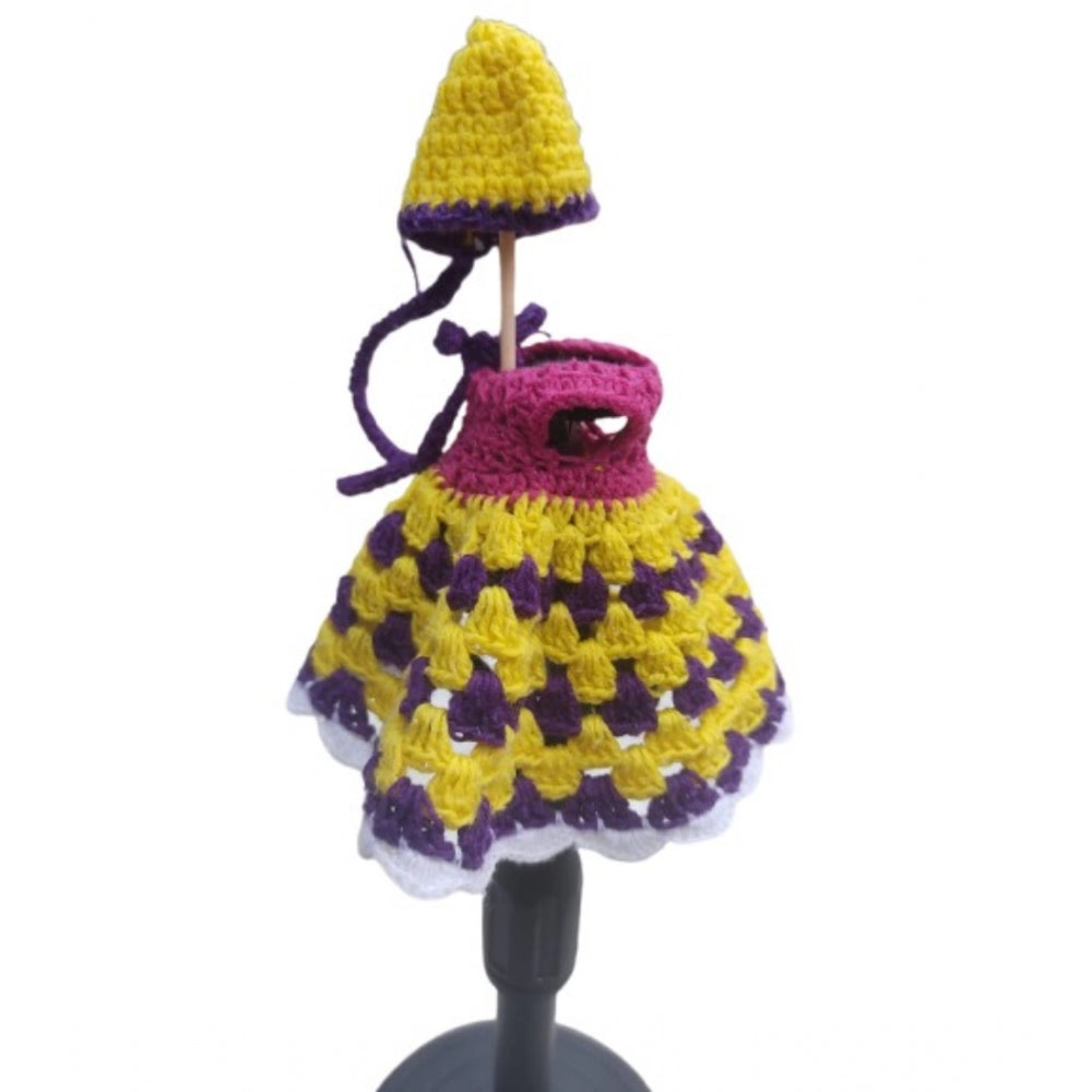 Laddu Gopal Tharad Dress Size: 0 To 6 — Yellow-Blue