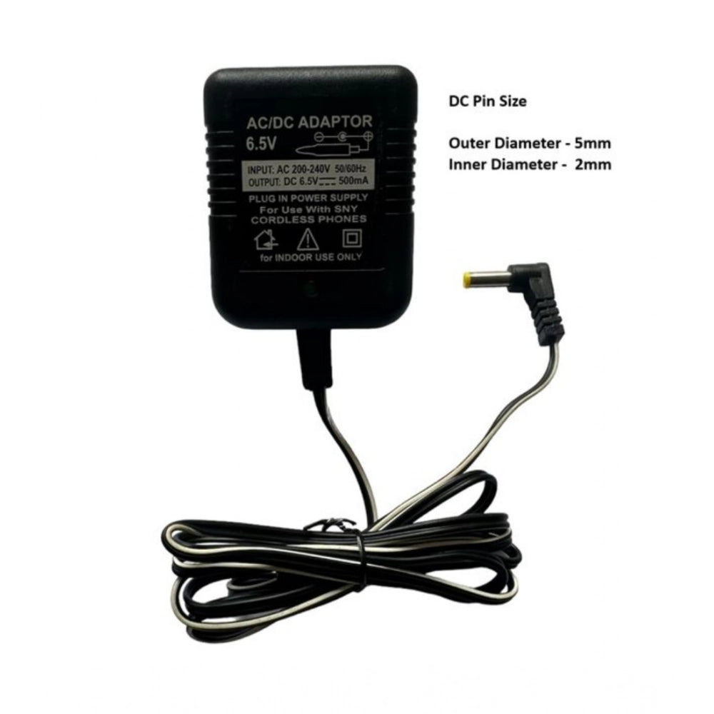 6.5V 500Ma Dc Power Adapter Power Supply AC Input — Black