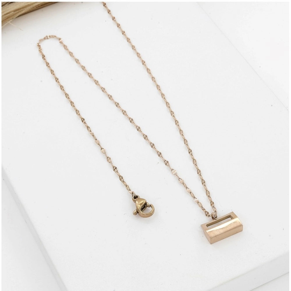 Women's Stainless Steel Mini Suitcase Pendent Delicate Chain — Gold Plated