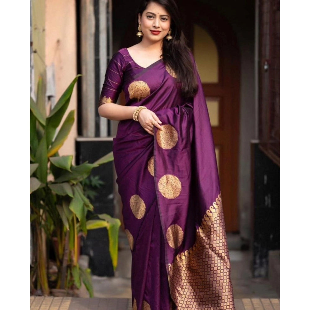 Women's Silk Printed Saree — Wine · Wine