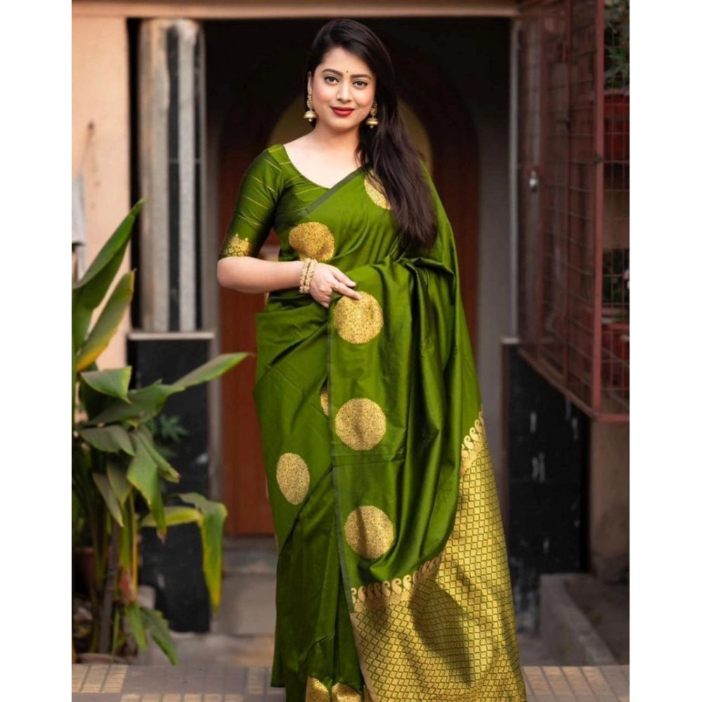 Women's Silk Printed Saree — Green · _Prt