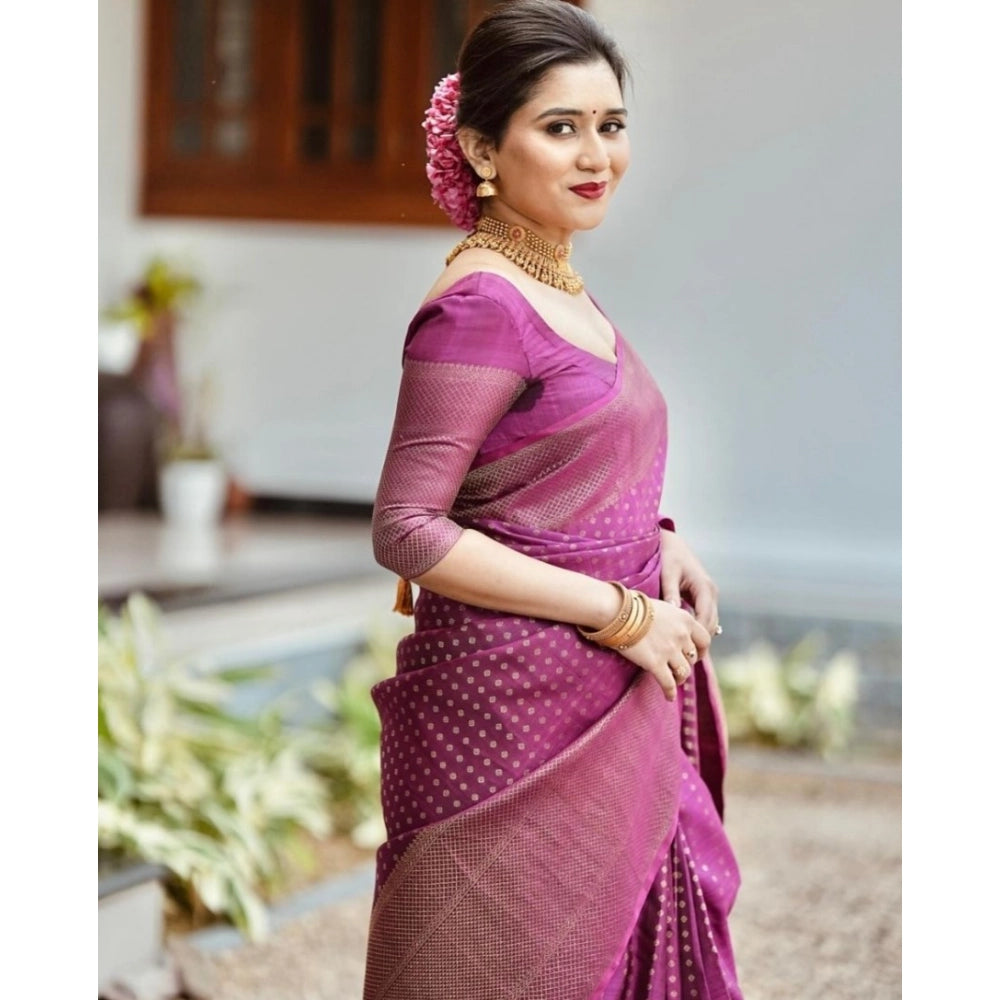 Women's Silk Printed Saree — Purple · Prpl