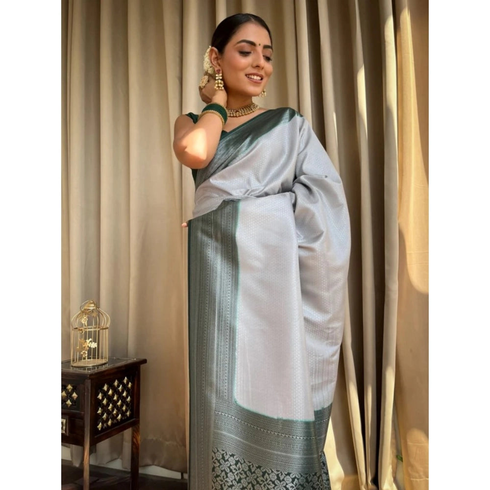 Women's Silk Printed Saree — Grey · _Gry