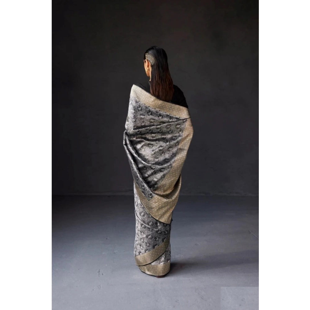 Women's Silk Printed Saree — Grey · _Gry