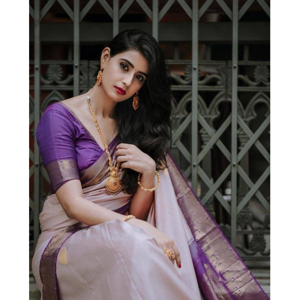 Women's Silk Printed Saree — Purple · Prpl