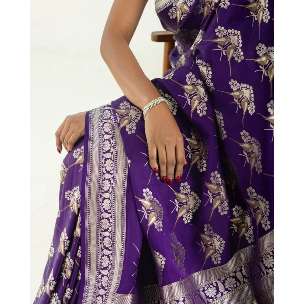 Women's Silk Printed Saree — Purple · Prpl