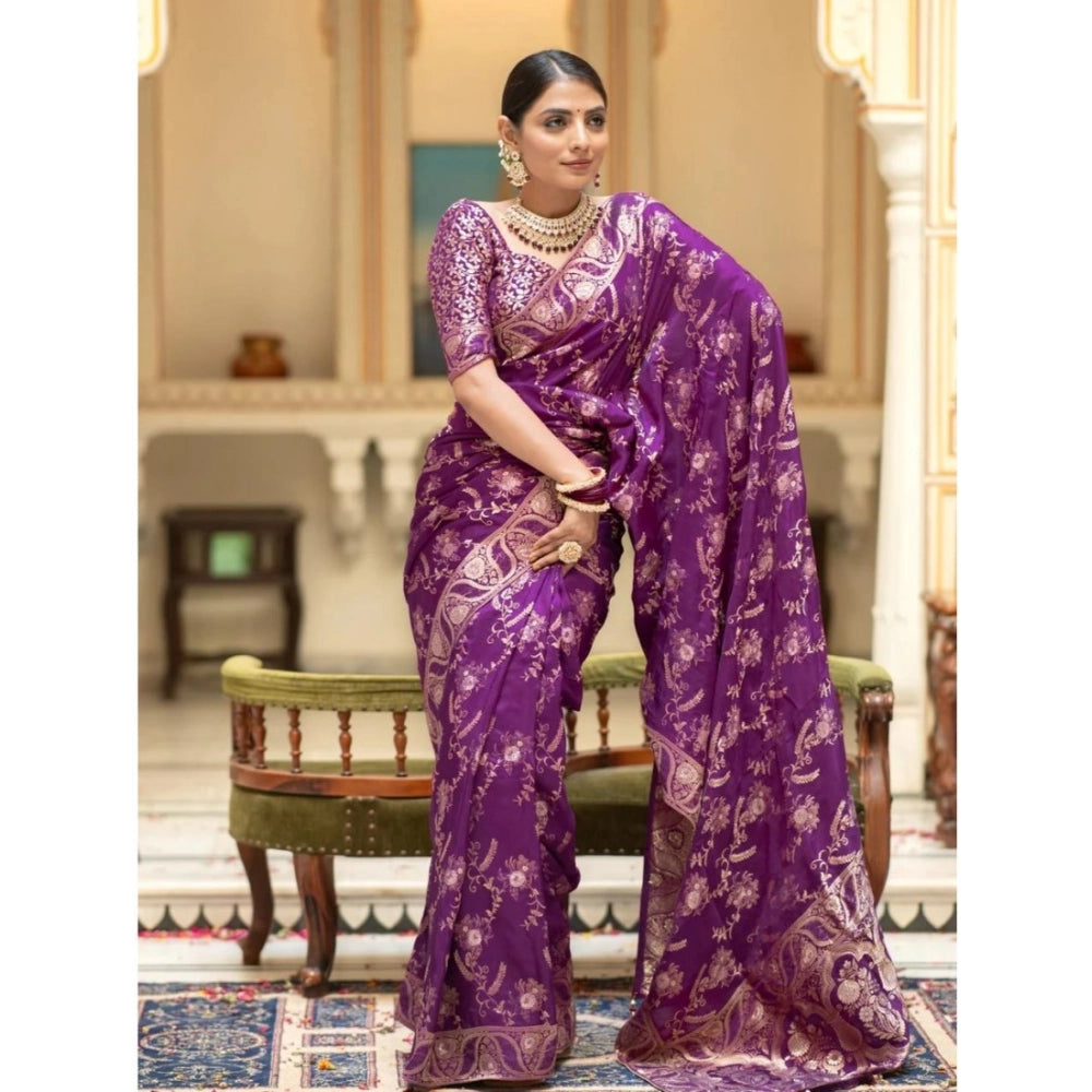 Women's Silk Printed Saree — Purple · Prpl