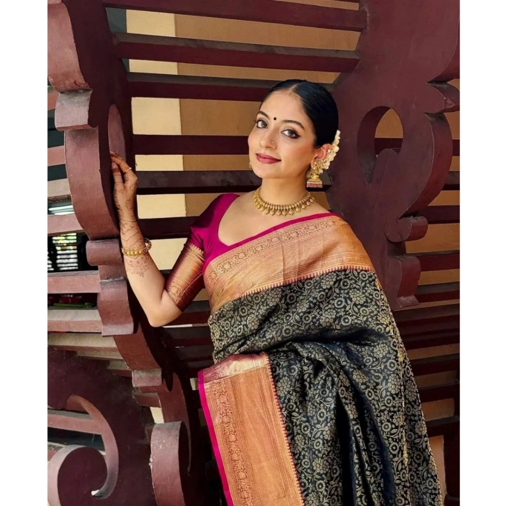 Women's Silk Printed Saree — Green · _Grn