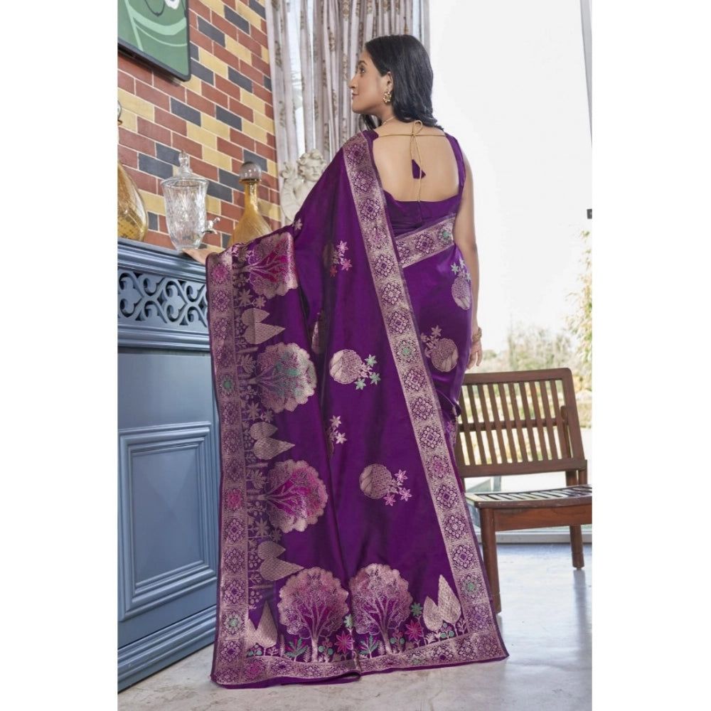 Women's Silk Printed Saree — Purple · Prpl