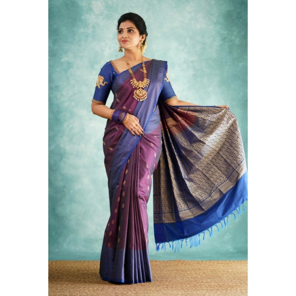 Women's Silk Printed Saree — Purple · Prpl